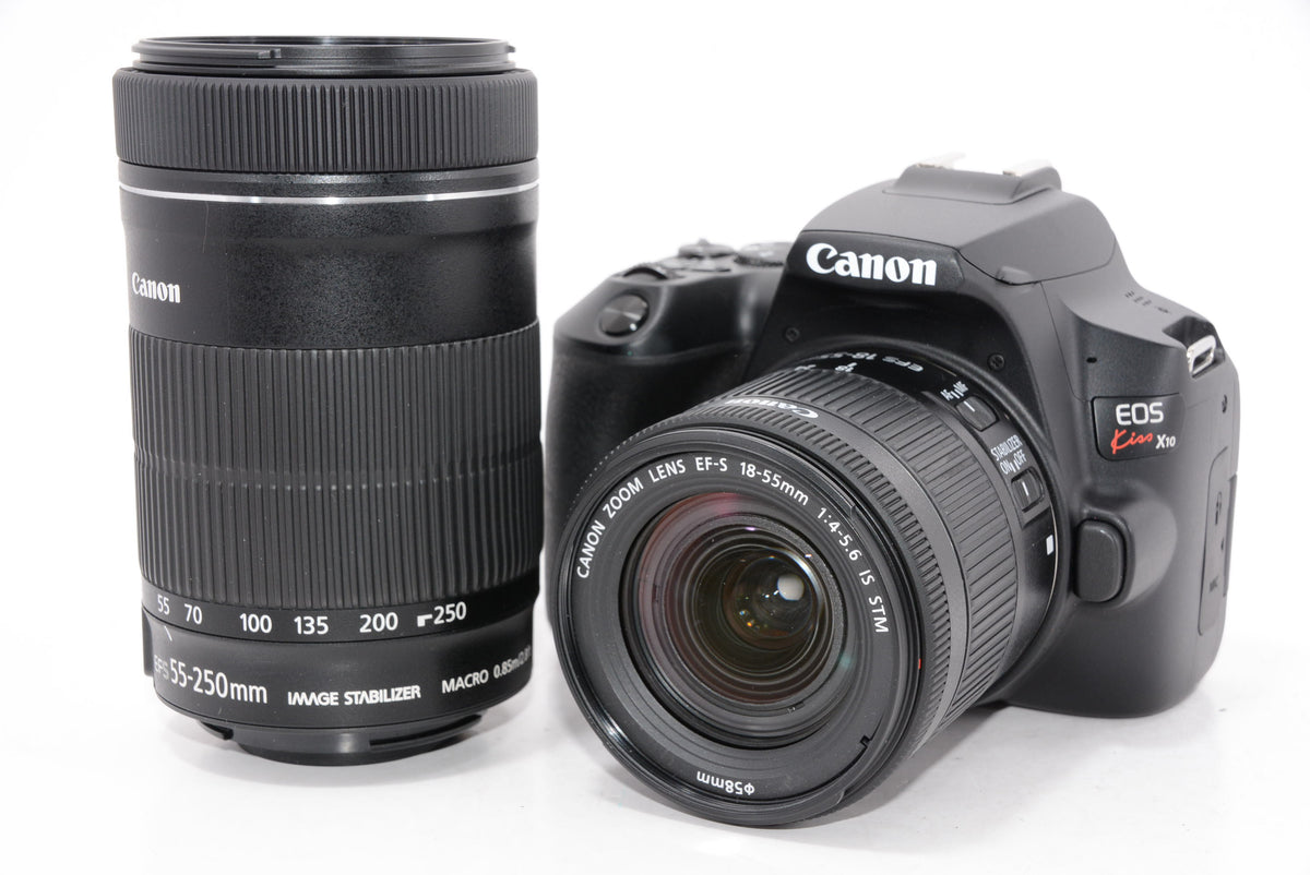 【ほぼ新品】Canon デジタル一眼レフカメラ EOS Kiss X10 ダブルズームキット ブラック EOSKISSX10BK-WKIT
