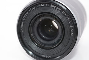 【外観特上級】Canon 望遠ズームレンズ EF-M55-200mm F4.5-6.3 IS STM(シルバー) ミラーレス専用 EF-M55-200ISSTMSL