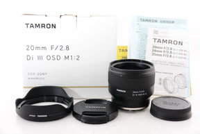 【外観特上級】タムロン 20mm F/2.8 Di III OSD M1:2 (Model：F050)※FEマウント用レンズ（フルサイズミラーレス対応） 20F/2.8DI3OSDF050