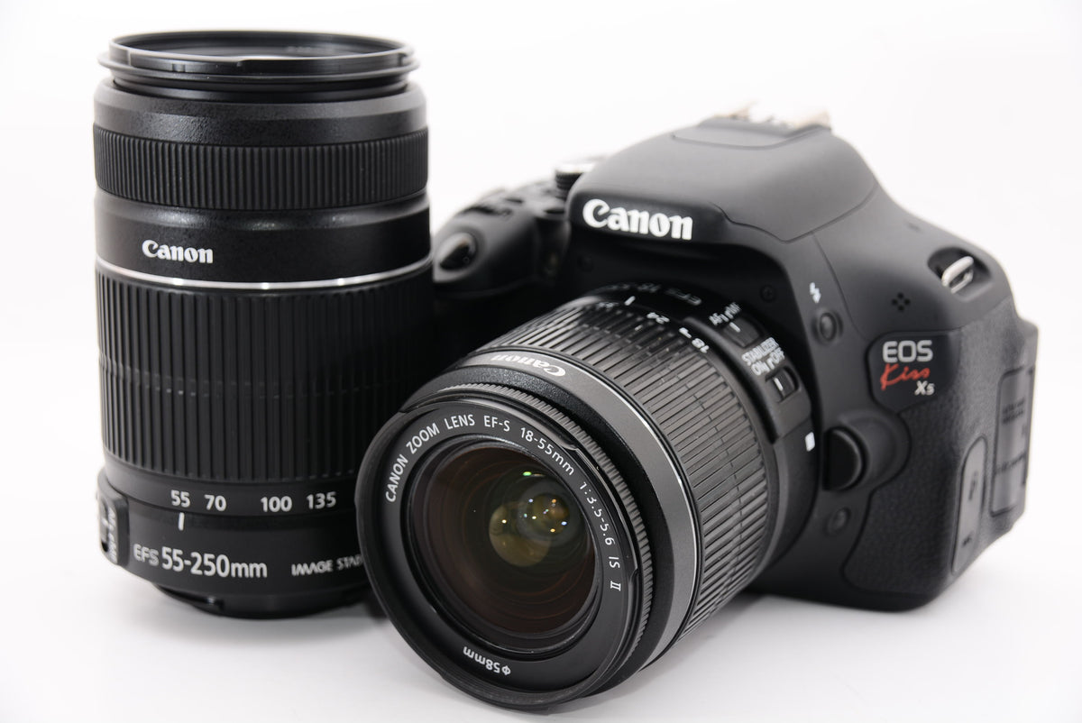 【外観特上級】Canon デジタル一眼レフカメラ EOS Kiss X5 ダブルズームキット EF-S18-55ｍｍ/EF-S55-250ｍｍ付属 KISSX5-WKIT