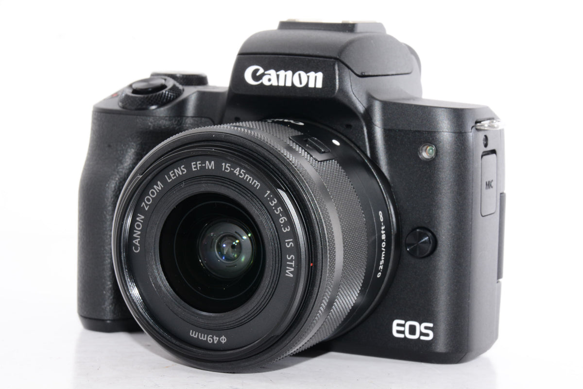 【外観特上級】Canon ミラーレス一眼カメラ EOS Kiss M2 標準ズームレンズキット ブラック KISSM2BK-1545