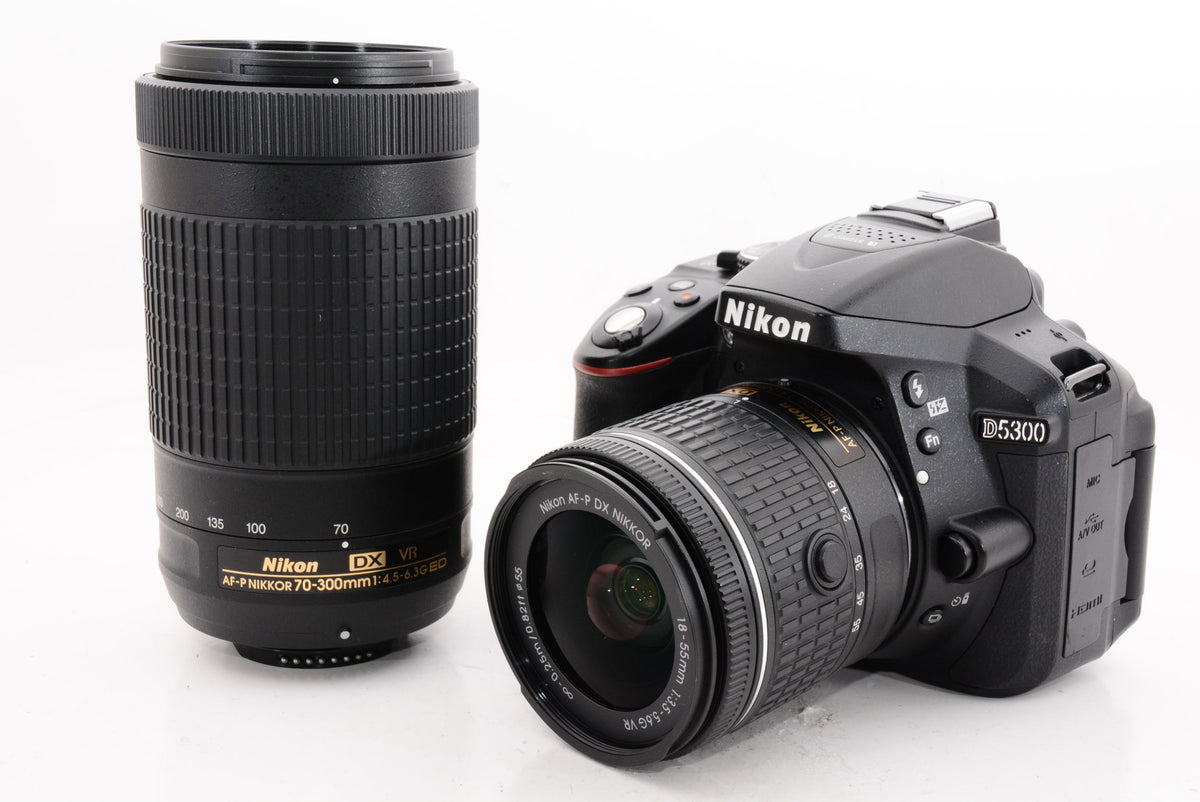 【外観特上級】Nikon デジタル一眼レフカメラ D5300 AF-P ダブルズームキット ブラック D5300WZ3