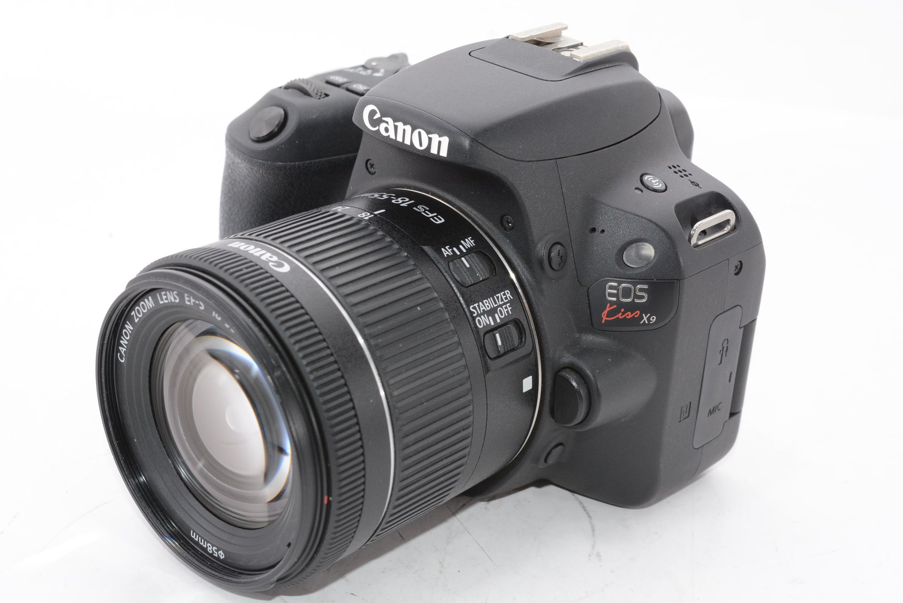 【外観特上級】Canon デジタル一眼レフカメラ EOS Kiss X9 EF-S18-55 IS STM レンズキット(ブラック) KISSX9BK1855F4ISSTML