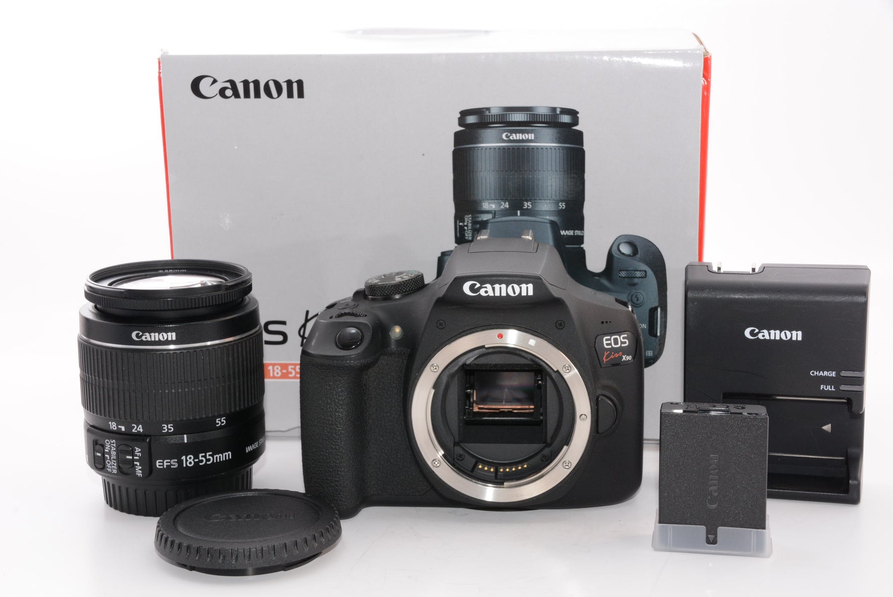 外観特上級】Canon デジタル一眼レフカメラ EOS Kiss X90 標準ズームキット EOSKISSX901855IS2LK