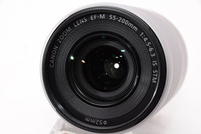 【外観特上級】Canon 望遠ズームレンズ EF-M55-200mm F4.5-6.3 IS STM(シルバー) ミラーレス専用 EF-M55-200ISSTMSL