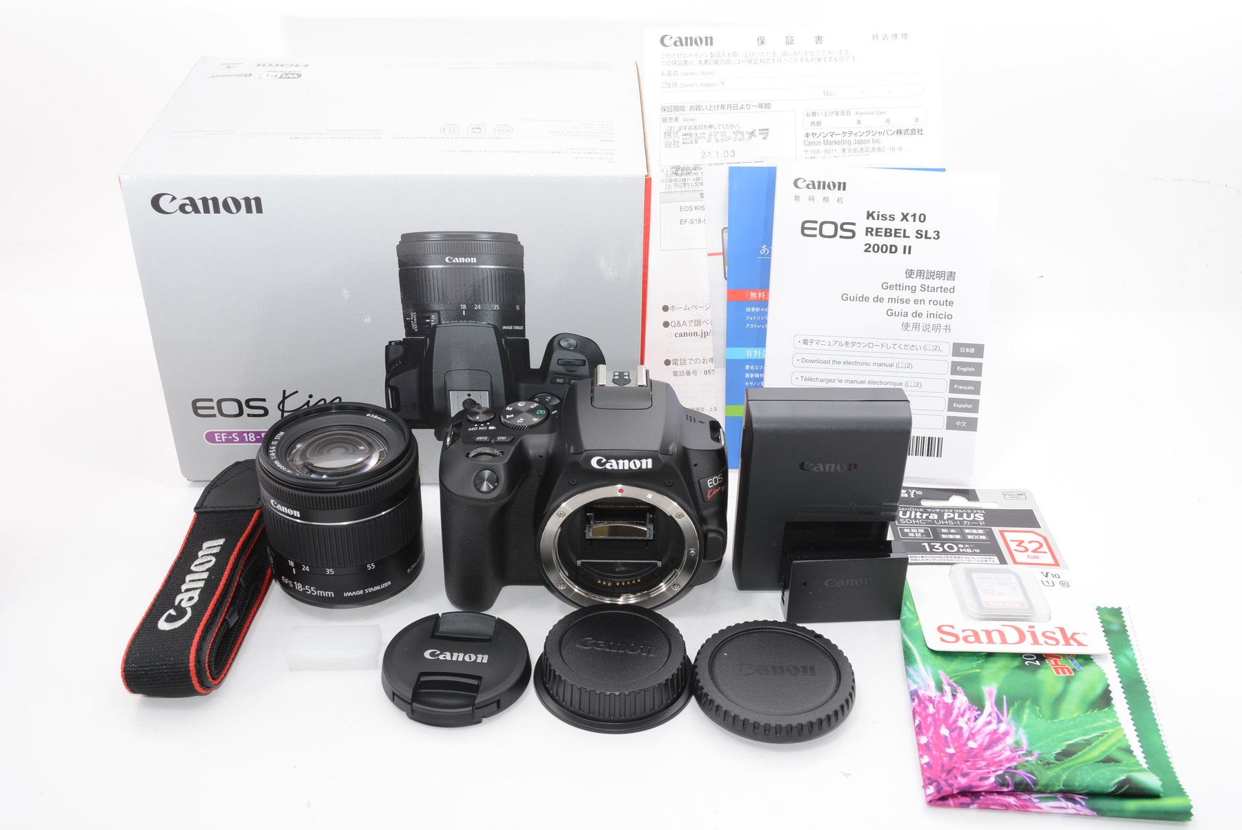 【開封未使用品】Canon デジタル一眼レフカメラ EOS Kiss X10 標準ズームキット ブラック