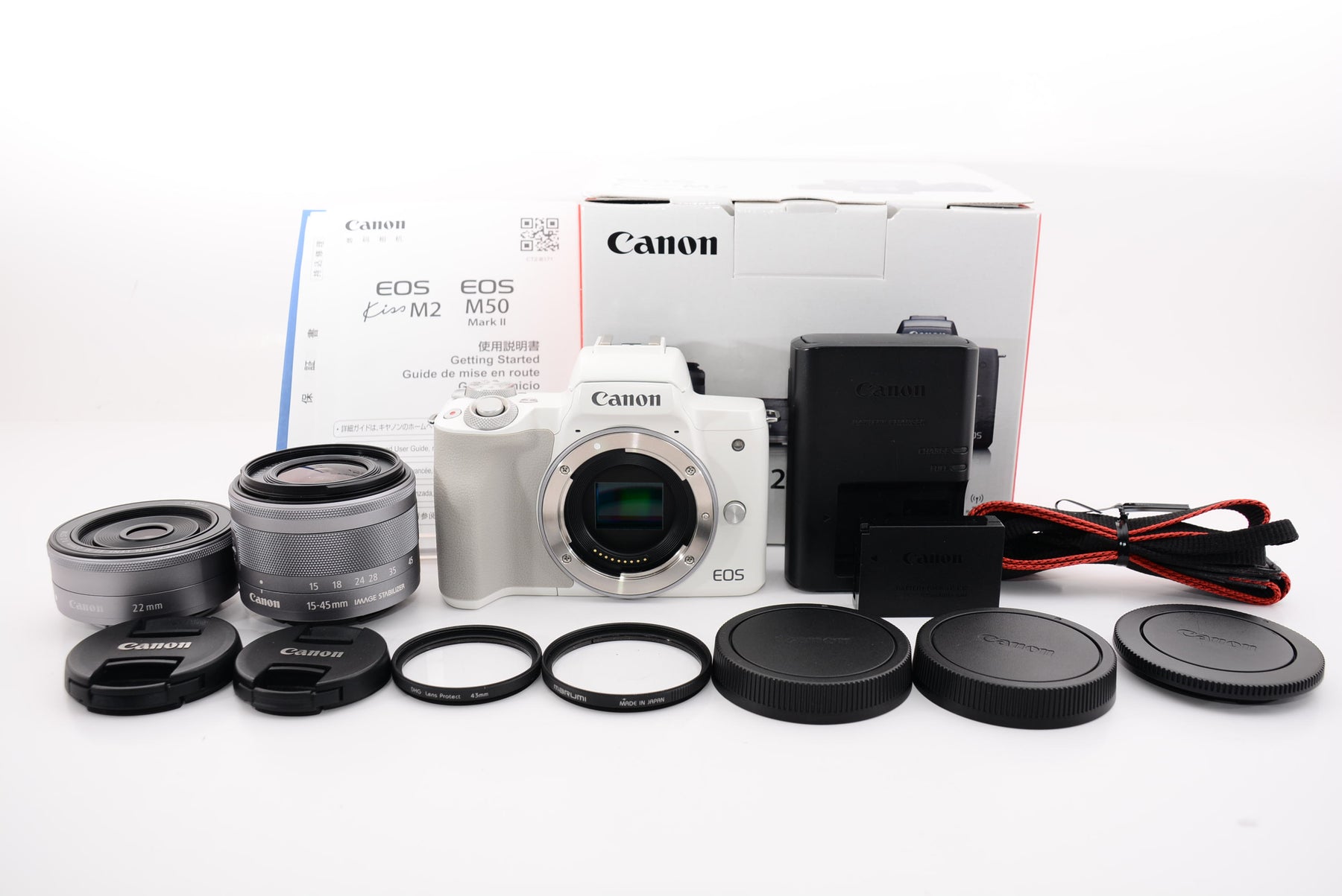 EOSM3メーカー型番『美品』Canon EOS M3 Wレンズキット2 BK 箱あり　ミラーレス