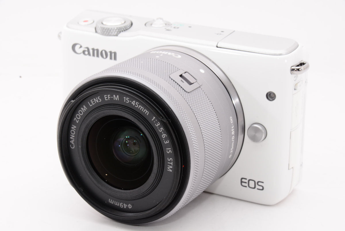 【外観特上級】Canon ミラーレス一眼カメラ EOS M10 レンズキット(ホワイト) EF-M15-45mm F3.5-6.3 IS STM 付属 EOSM10WH-1545ISSTMLK