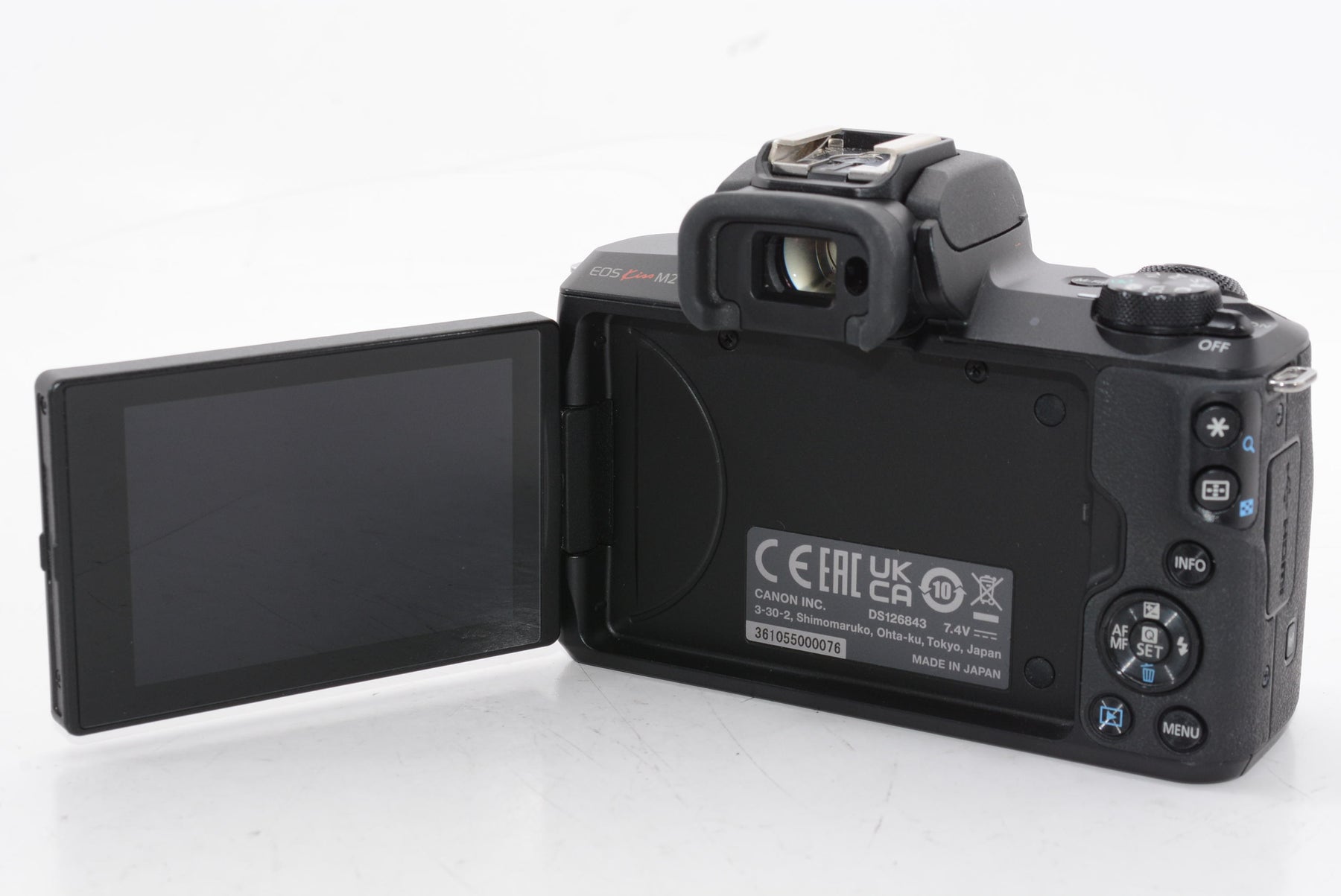 【外観特上級】Canon ミラーレス一眼カメラ EOS Kiss M2 標準ズームレンズキット ブラック KISSM2BK-1545