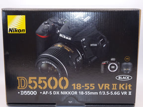 【外観特上級】Nikon デジタル一眼レフカメラ D5500 18-55 VRII レンズキット ブラック 2416万画素 3.2型液晶 タッチパネル D5500LK18-55BK