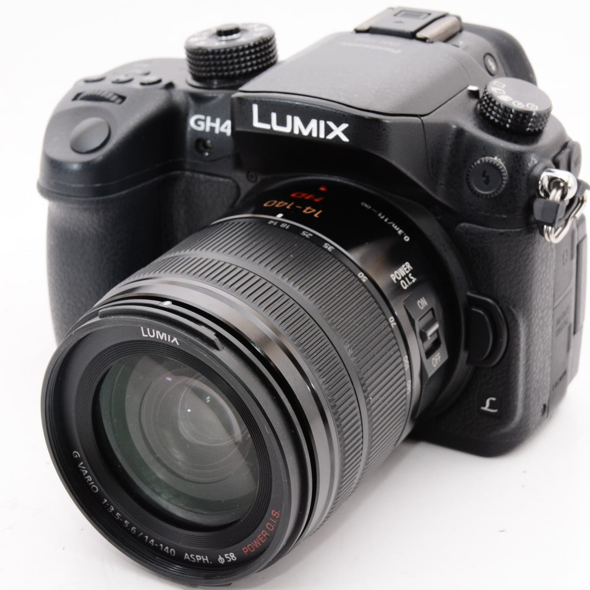 【外観特上級】パナソニック ミラーレス一眼カメラ ルミックス GH4 レンズキット 標準ズームレンズ付属 ブラック DMC-GH4H-K