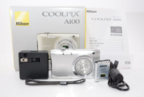 【外観特上級】Nikon デジタルカメラ COOLPIX A100 光学5倍 2005万画素 シルバー A100SL