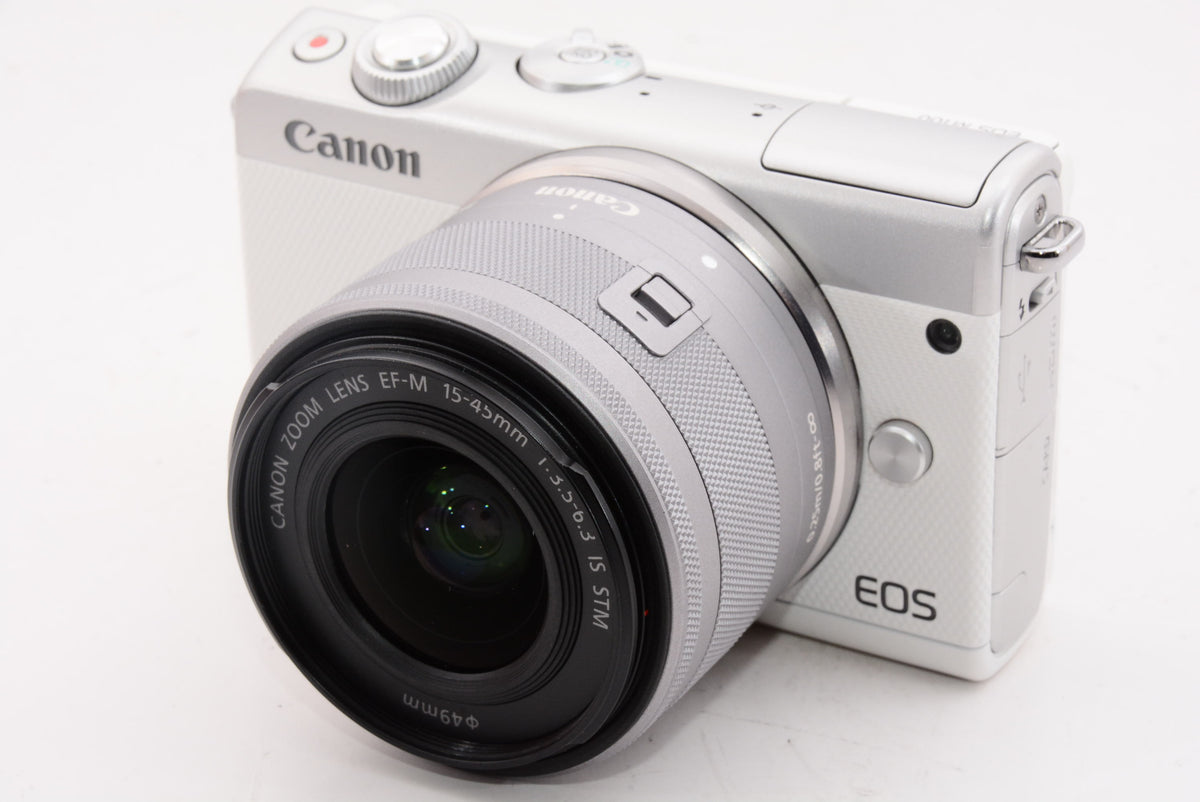 【外観特上級】Canon ミラーレス一眼カメラ EOS M100 EF-M15-45 IS STM レンズキット(ホワイト) EOSM100WH1545ISSTMLK