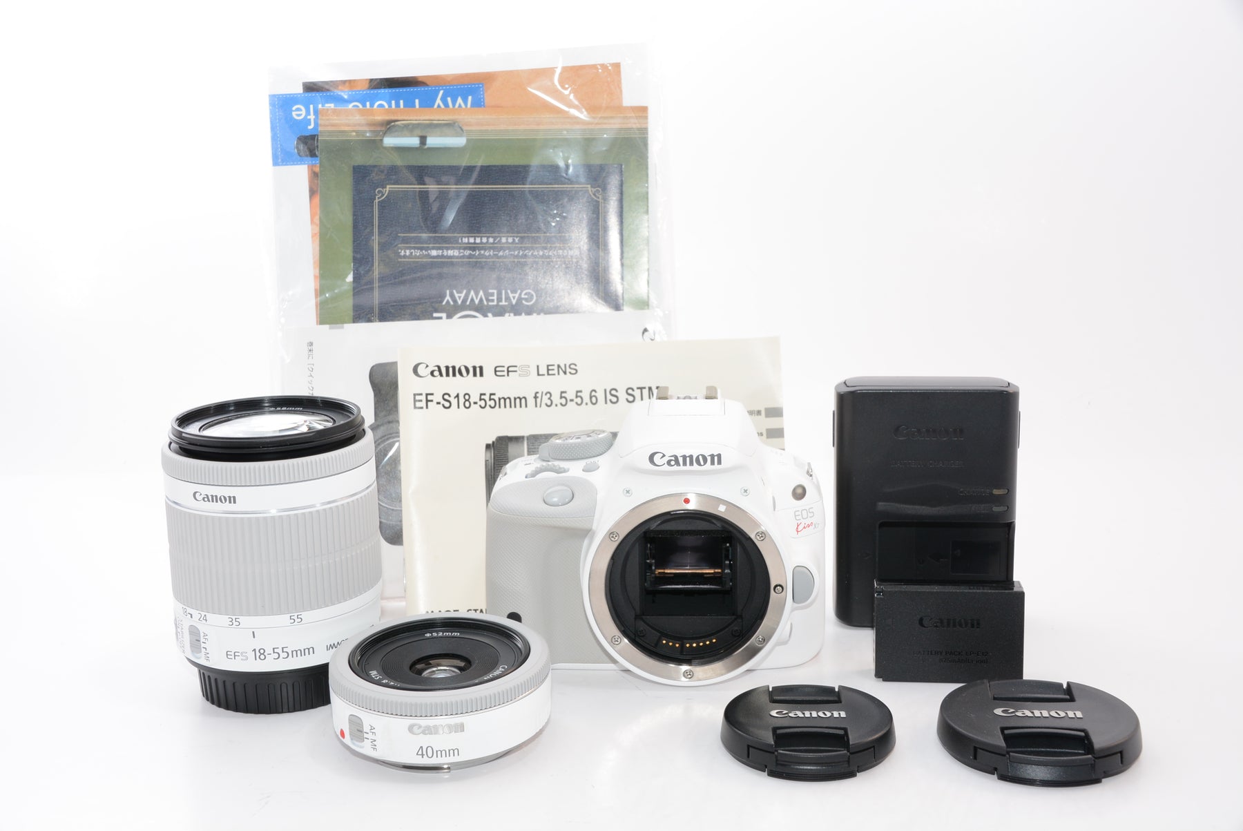 外観特上級】Canon デジタル一眼レフカメラ EOS Kiss X7(ホワイト) ダブルレンズキット2 EF-S18-55mm F3.5
