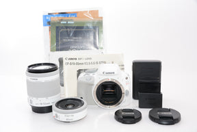 【外観特上級】Canon デジタル一眼レフカメラ EOS Kiss X7(ホワイト) ダブルレンズキット2 EF-S18-55mm F3.5-5.6 IS STM(ホワイト) EF40mm F2.8 STM(ホワイト) 付属 KISSX7WH-WLK2