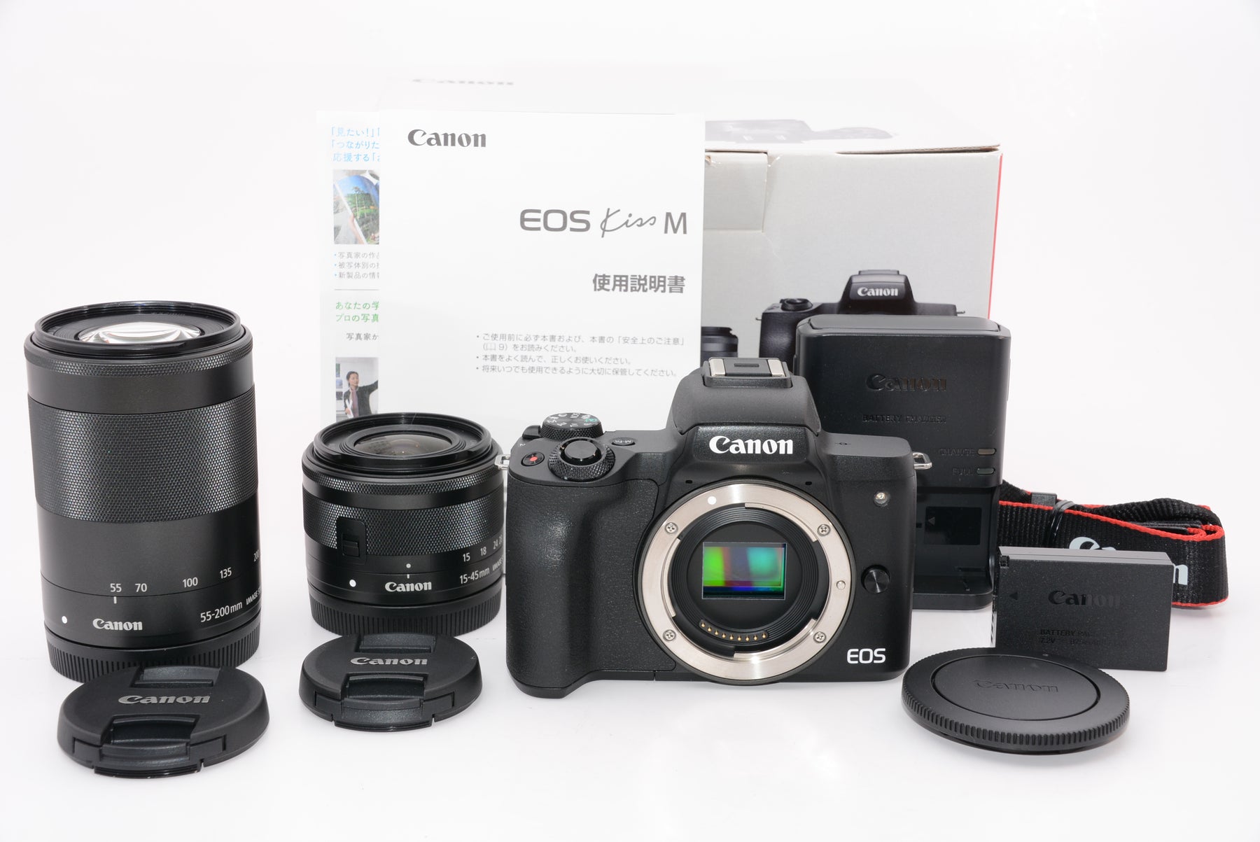 外観特上級】Canon ミラーレス一眼カメラ EOS Kiss M ダブルズーム