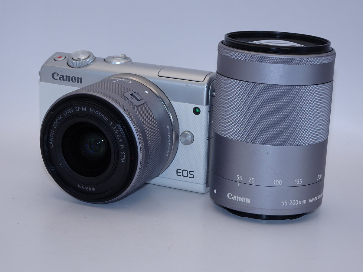 【外観特上級】Canon ミラーレス一眼カメラ EOS M100 ダブルズームキット ホワイト EOSM100WH-WZK