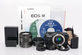 【外観特上級】Canon ミラーレス一眼カメラ EOS M3 ダブルレンズキット(ブラック) EF-M18-55mm F3.5-5.6 IS STM EF-M22mm F2 STM 付属 EOSM3BK-WLK