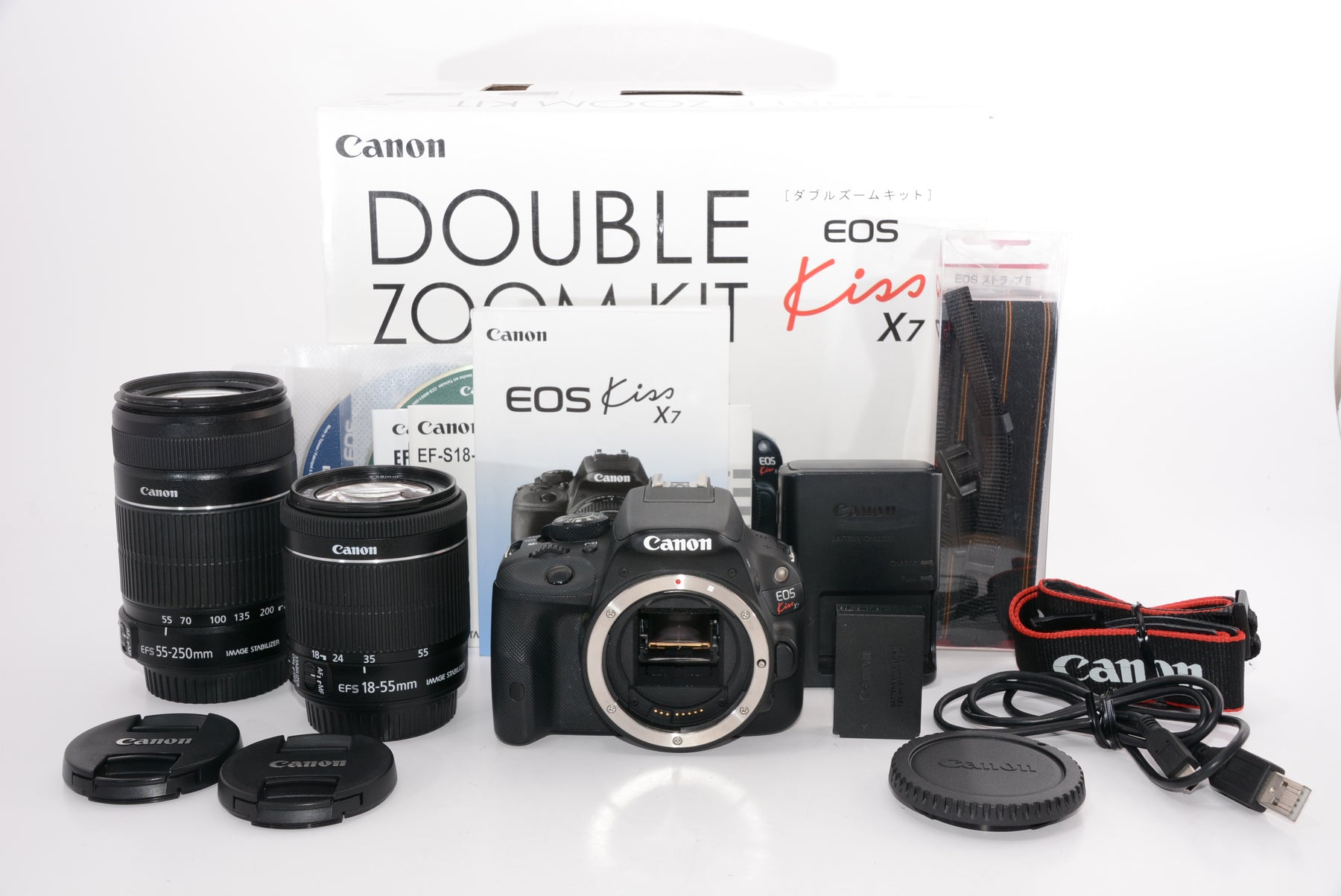 オススメ】Canon デジタル一眼レフカメラ EOS Kiss X7 ダブルズームキット EF-S18-55ｍｍ/EF-S55-250ｍｍ