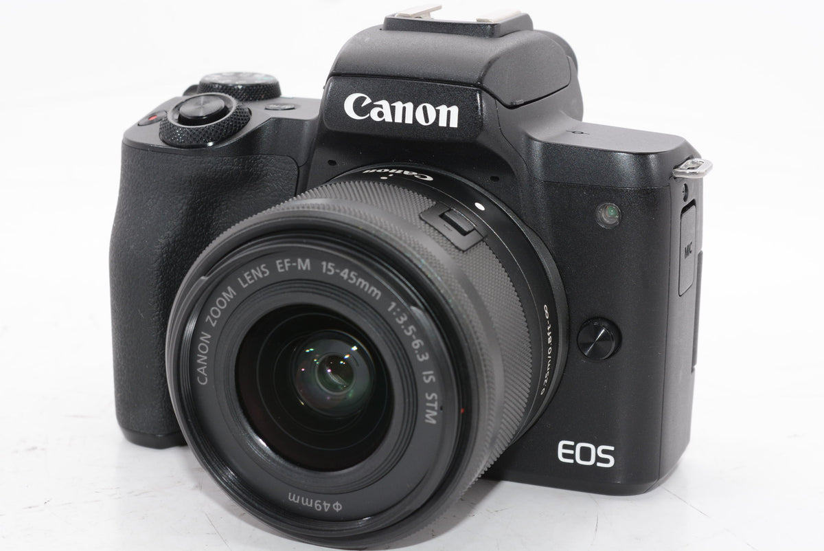 【外観特上級】Canon ミラーレス一眼カメラ EOS Kiss M2 標準ズームレンズキット ブラック KISSM2BK-1545