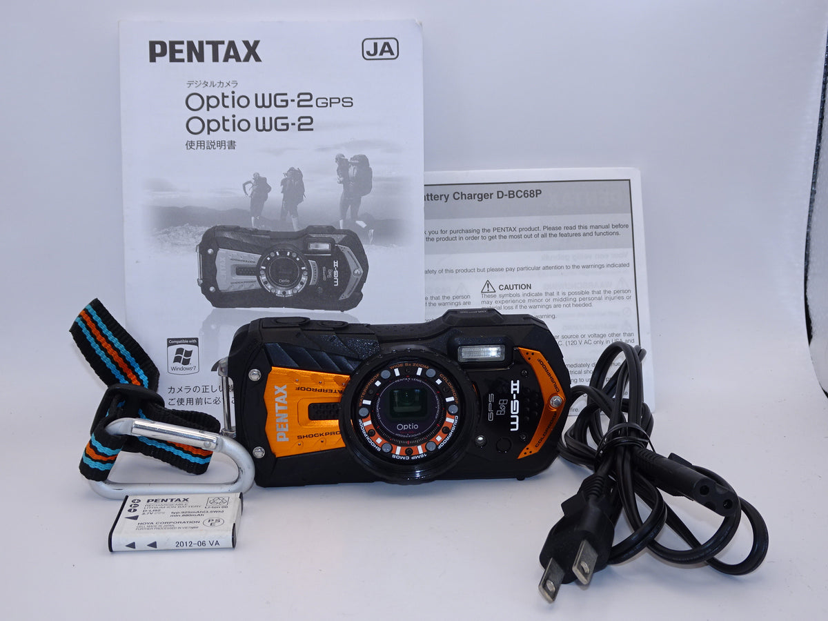 【外観並級】PENTAX 防水デジタルカメラ Optio WG-2GPS (シャイニーオレンジ) OPTIOWG-2GPSOR