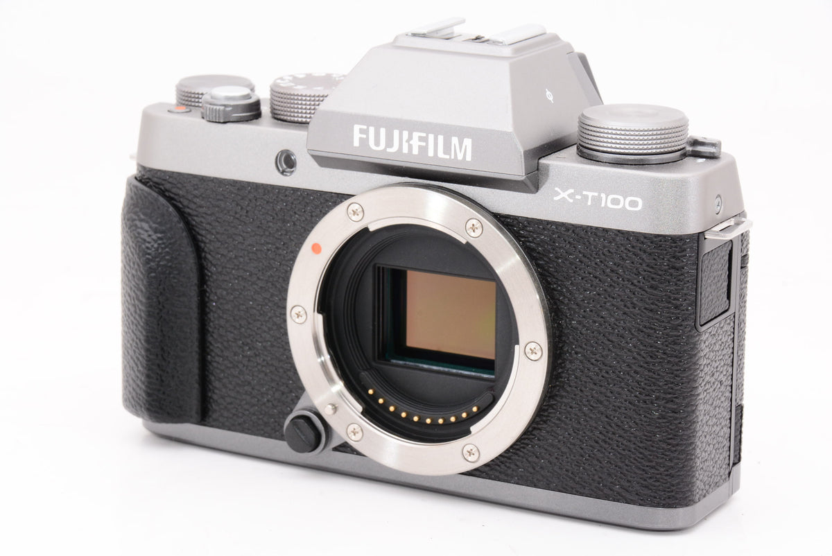 【外観特上級】FUJIFILM ミラーレス一眼 X-T100レンズキット ダークシルバー X-T100LK-DS