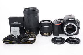 【外観特上級】Nikon デジタル一眼レフカメラ D5600 ダブルズームキット ブラック D5600WZBK