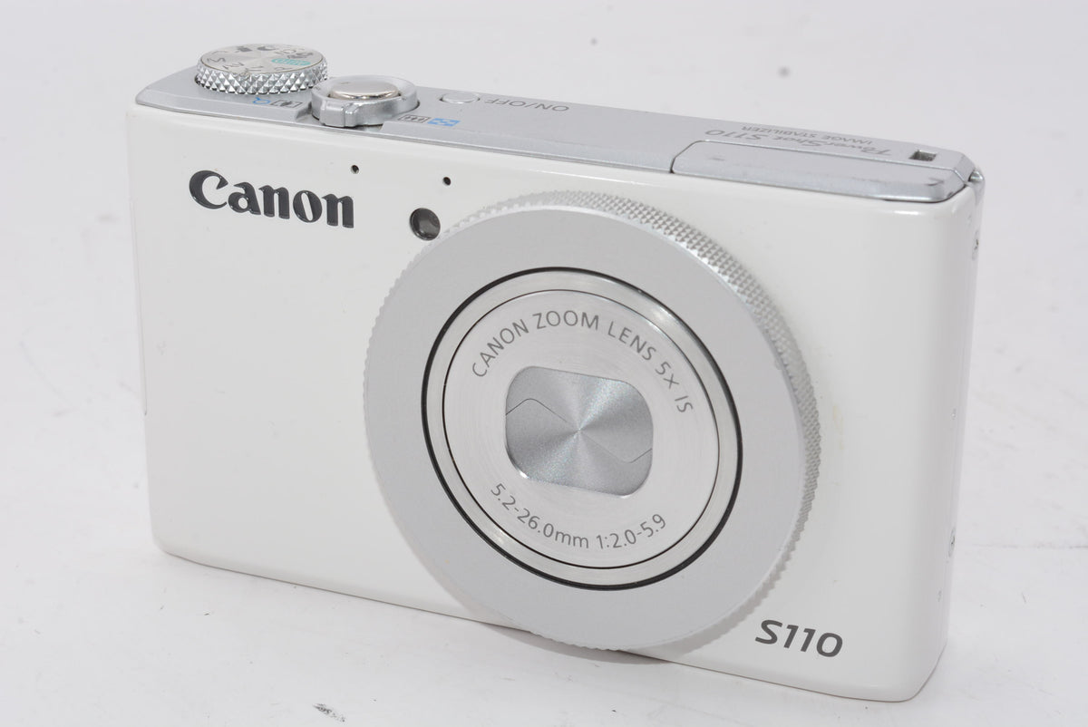 【外観並級】Canon デジタルカメラ PowerShot S110 約1210万画素 F2.0 光学5倍ズーム ホワイト PSS110(WH)