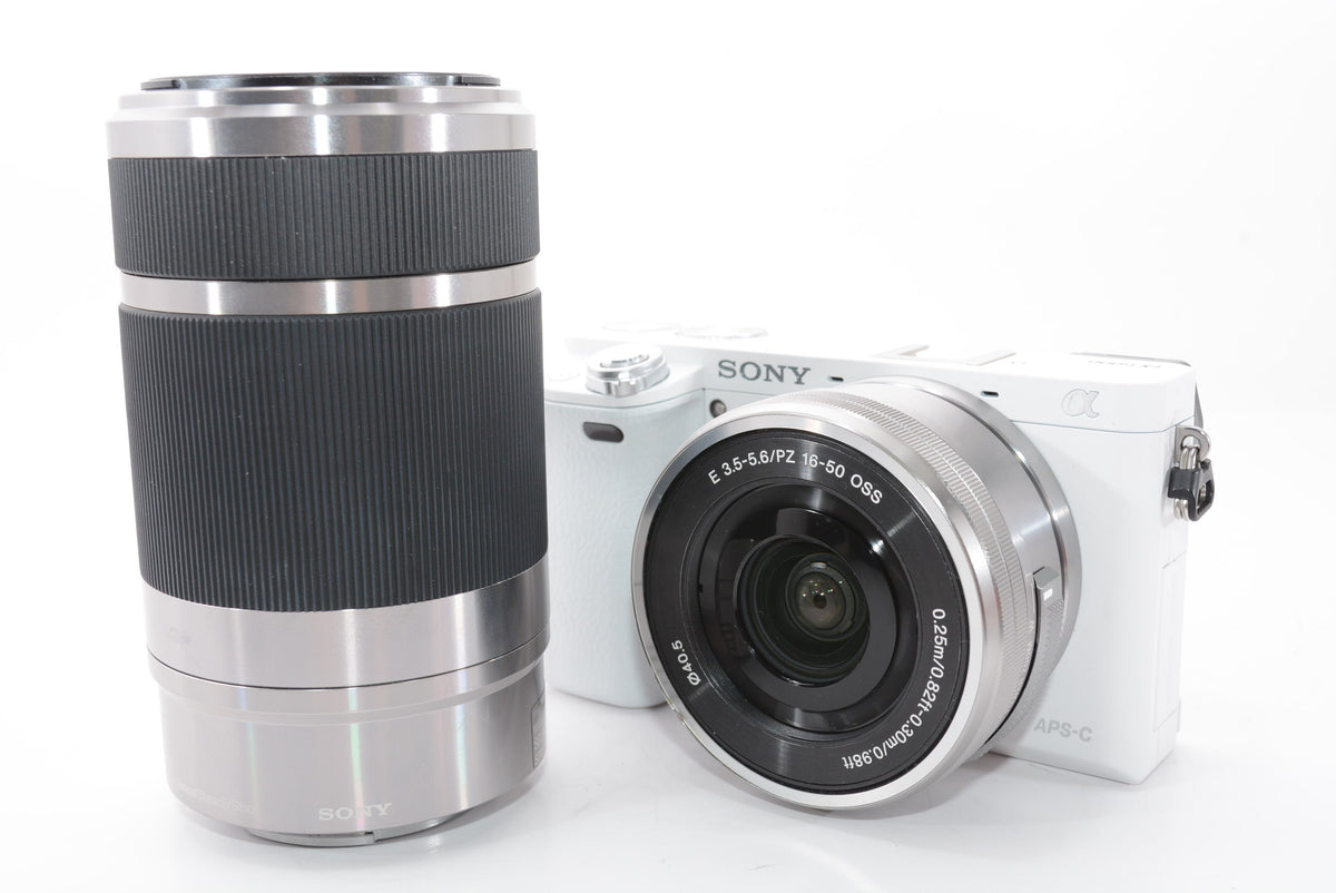 【外観並級】SONY α6000 ダブルズームレンズキット E PZ 16-50mm F3.5-5.6 OSS + E 55-210mm F4.5-6.3  ホワイト