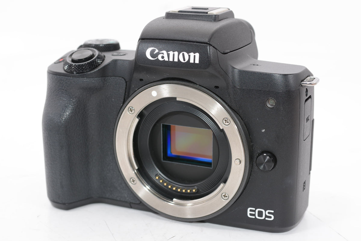 【外観特上級】Canon ミラーレス一眼カメラ EOS Kiss M ダブルレンズキット ブラック EOSKISSMBK-WLK